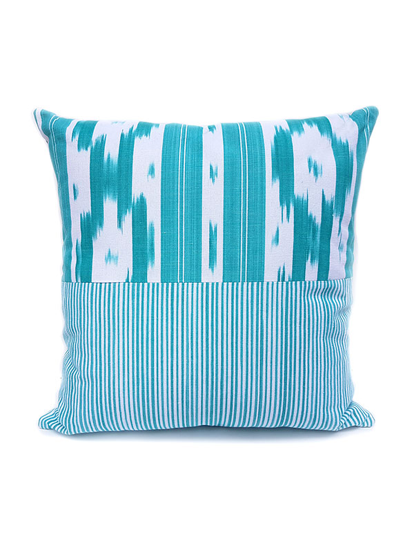 Mallorcan fabric Ikat 104 turquoise - Image 2