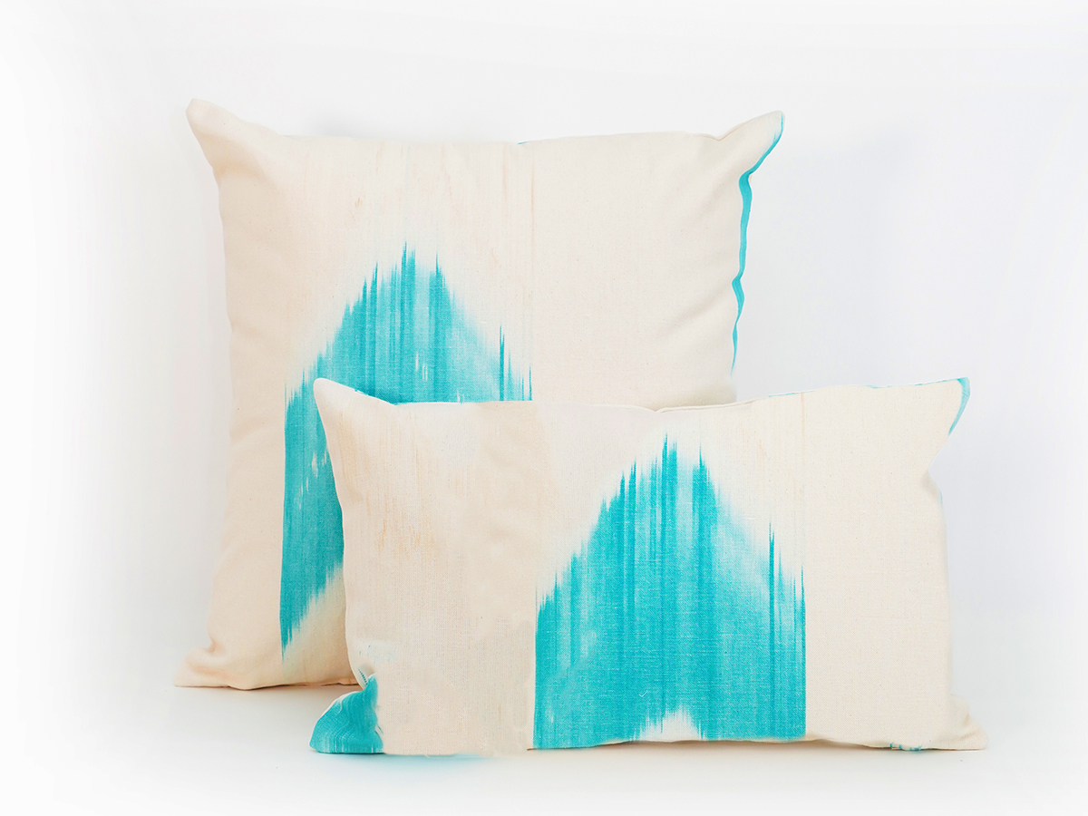 Cojin tela Mallorquina ikat 60 Turquesa - Image 2