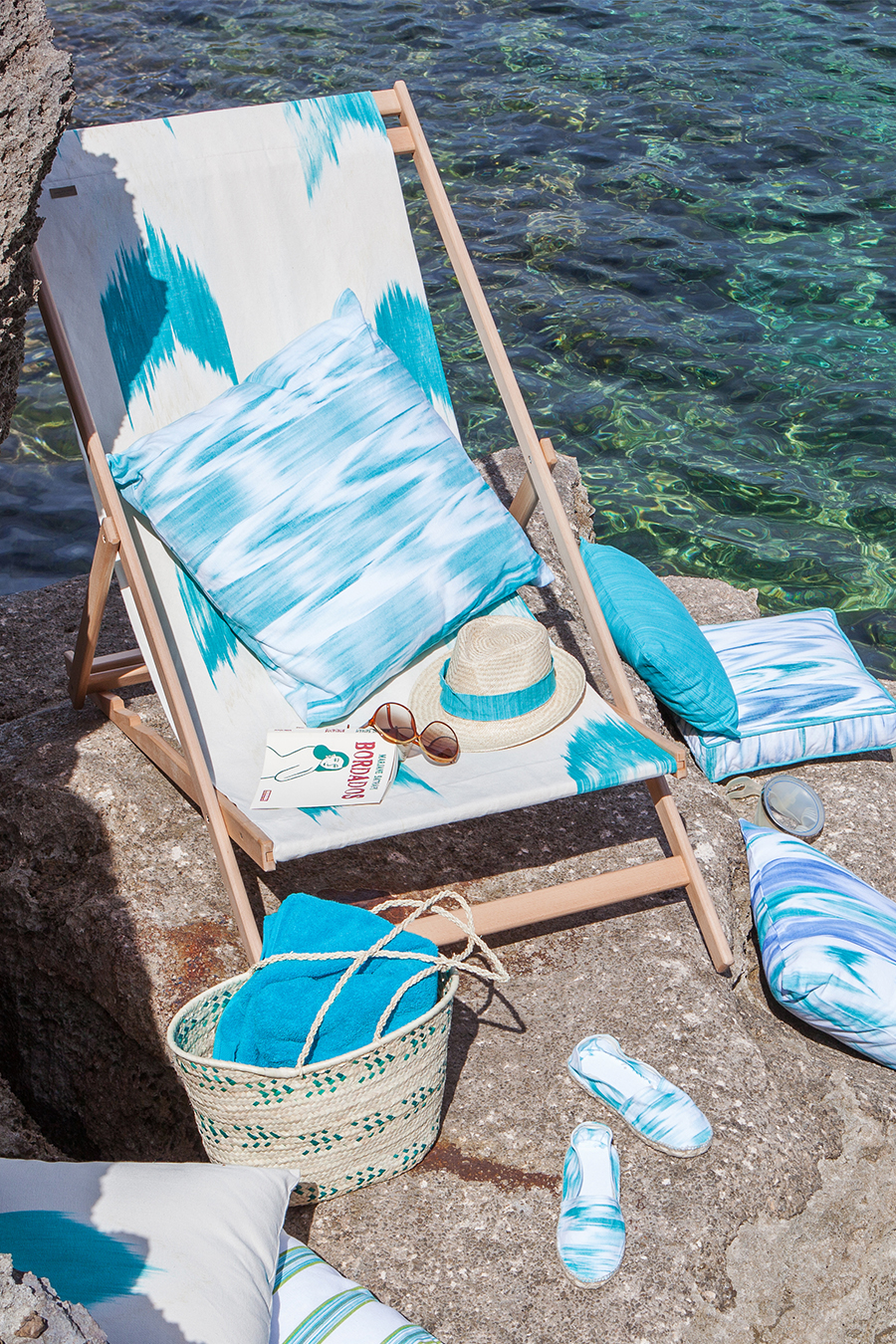 Cojin tela Mallorquina ikat 60 Turquesa - Image 3