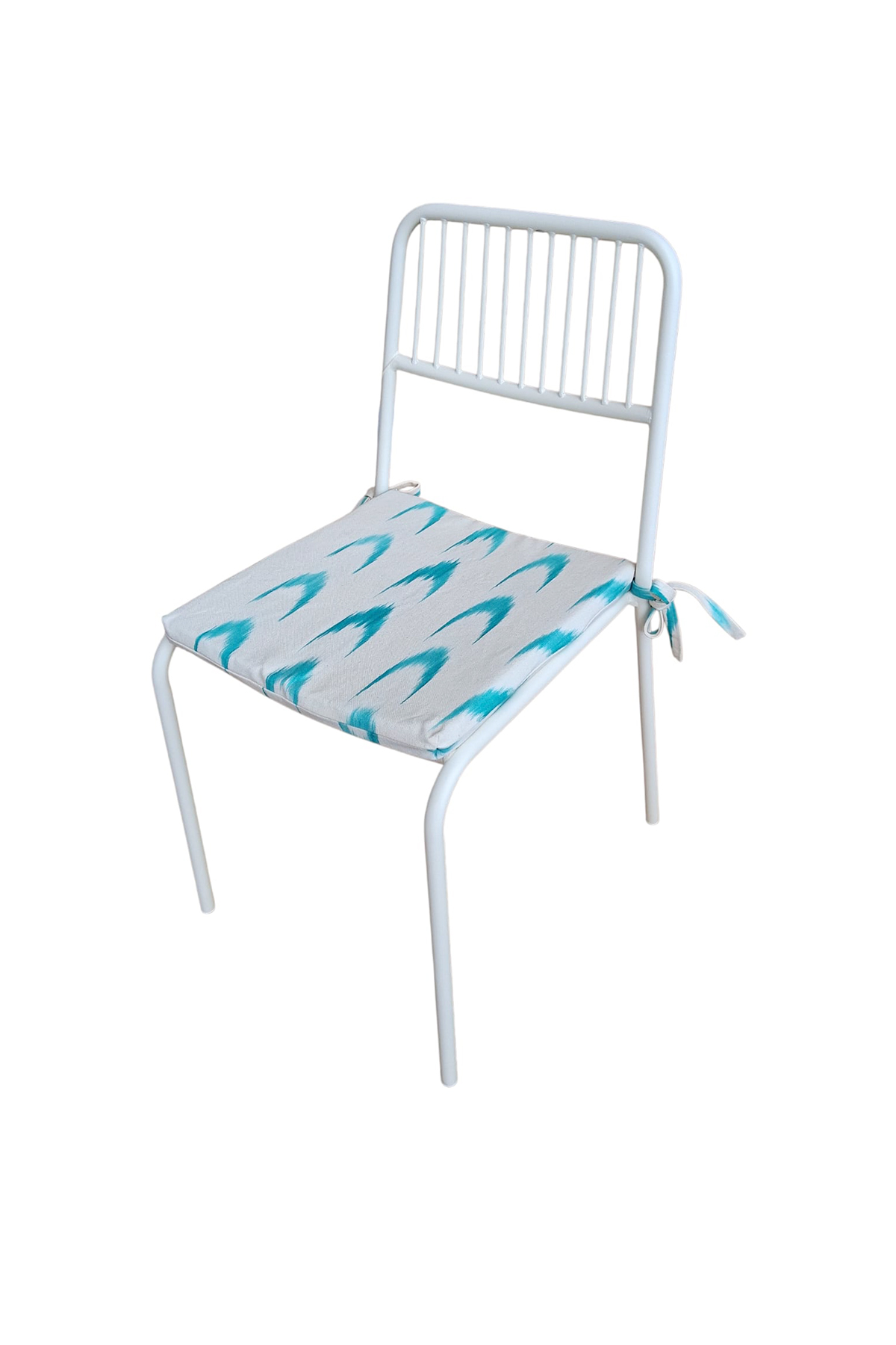 Coixí amb cintes ikat 61 Turquesa - Imatge 3