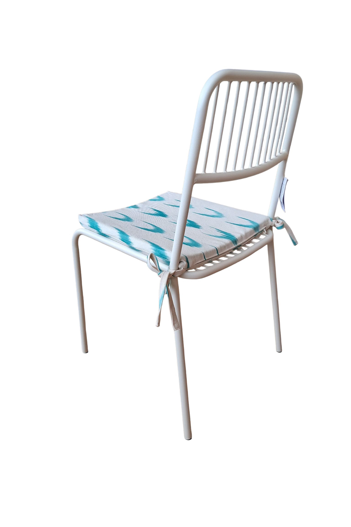 Coixí amb cintes ikat 61 Turquesa - Imatge 2
