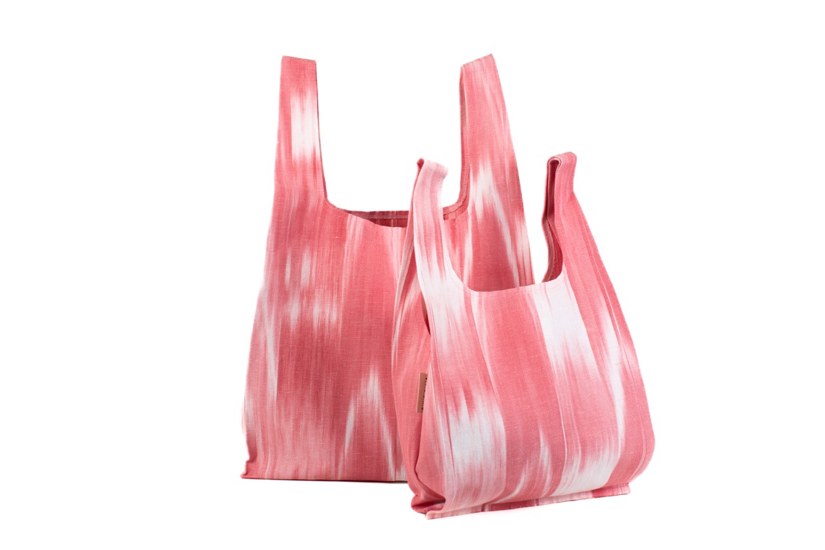 Bossa de compra de tela mallorquina 101 rosa - Imatge 3