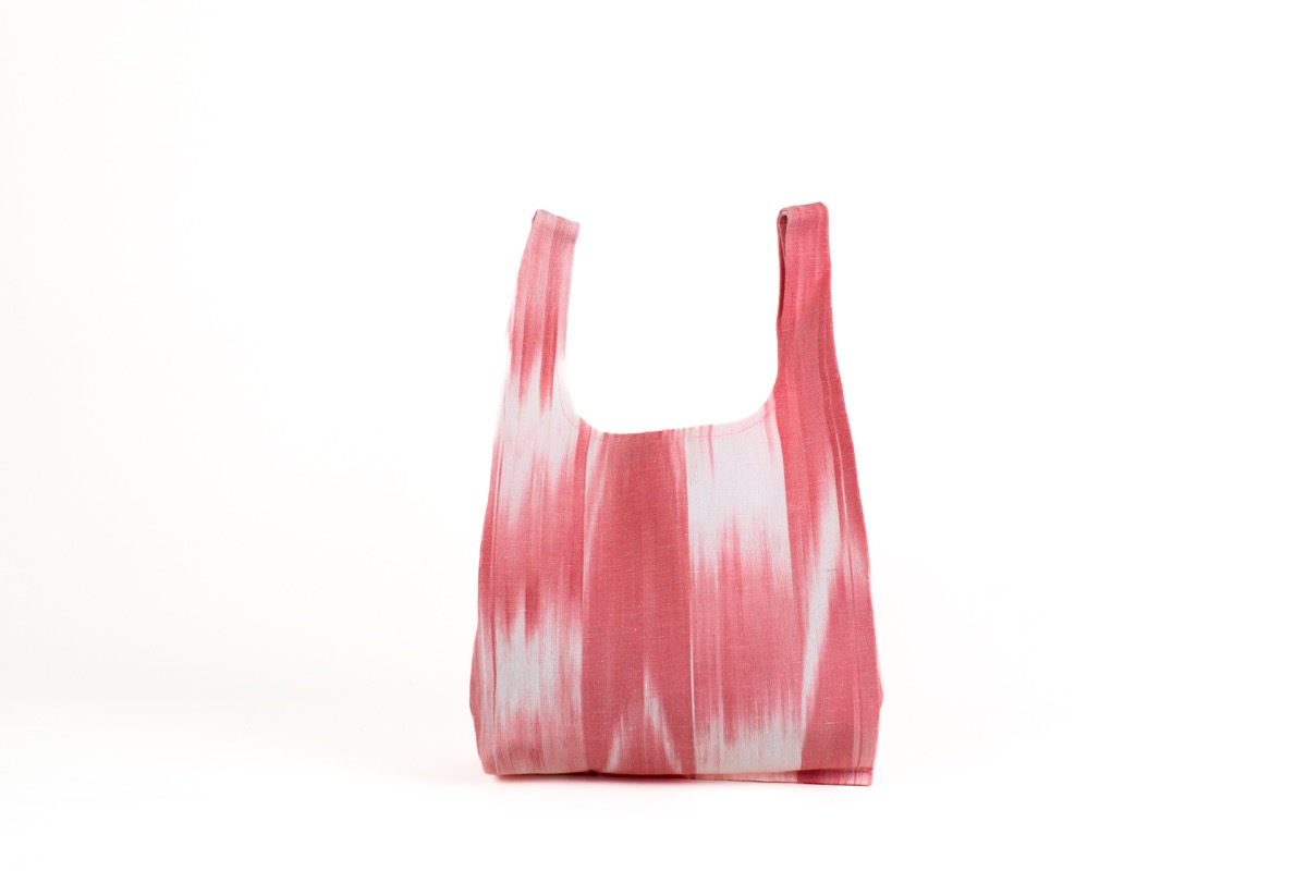Bossa de compra de tela mallorquina 101 rosa - Imatge 2