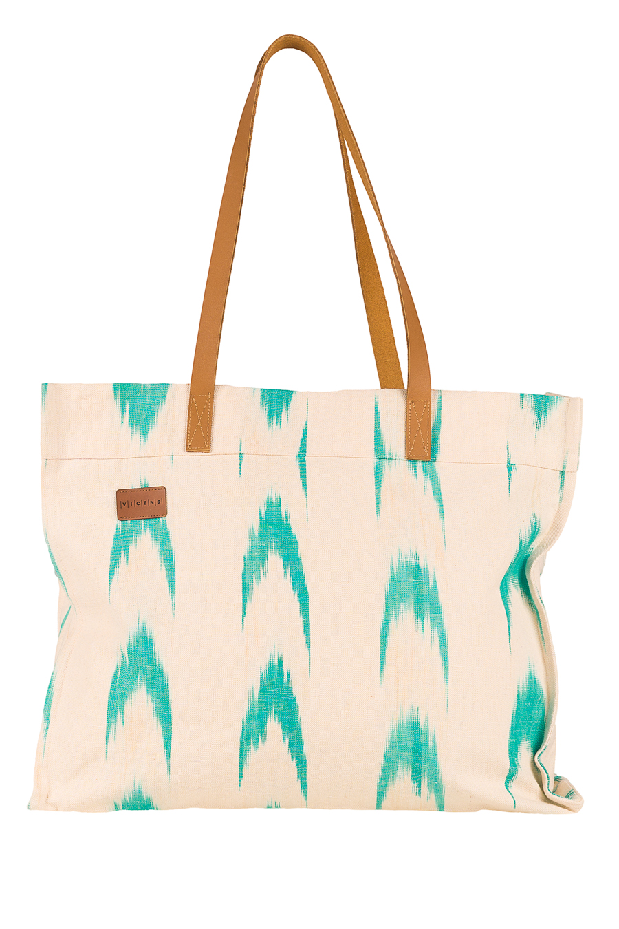 Henkeltasche aus Ikat-Leder 61 Türkis - Image 7