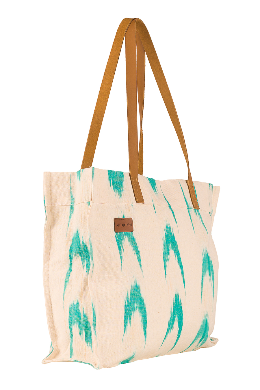 Henkeltasche aus Ikat-Leder 61 Türkis - Image 6