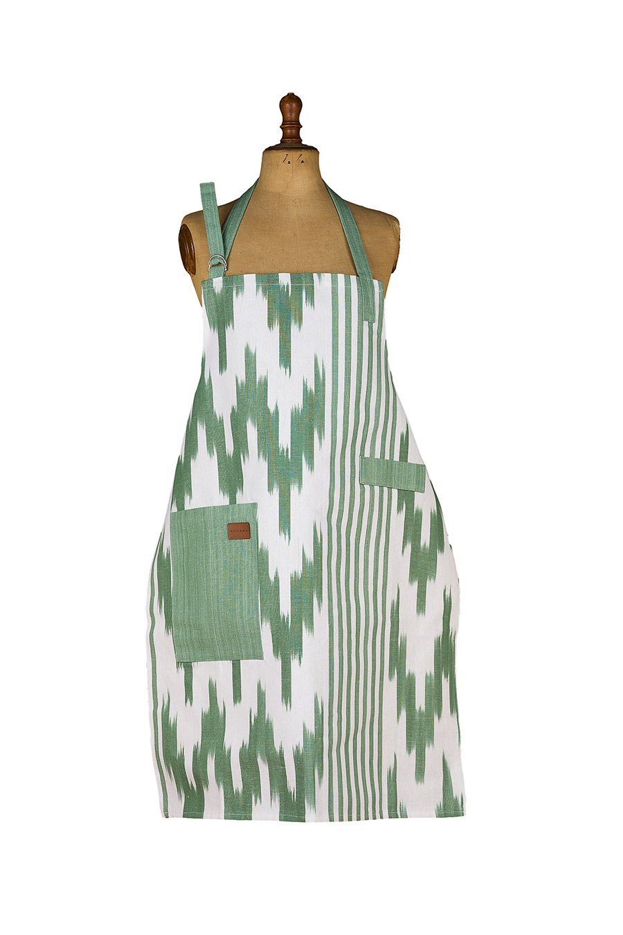 Devantal tela ikat 236 Verd oliva
