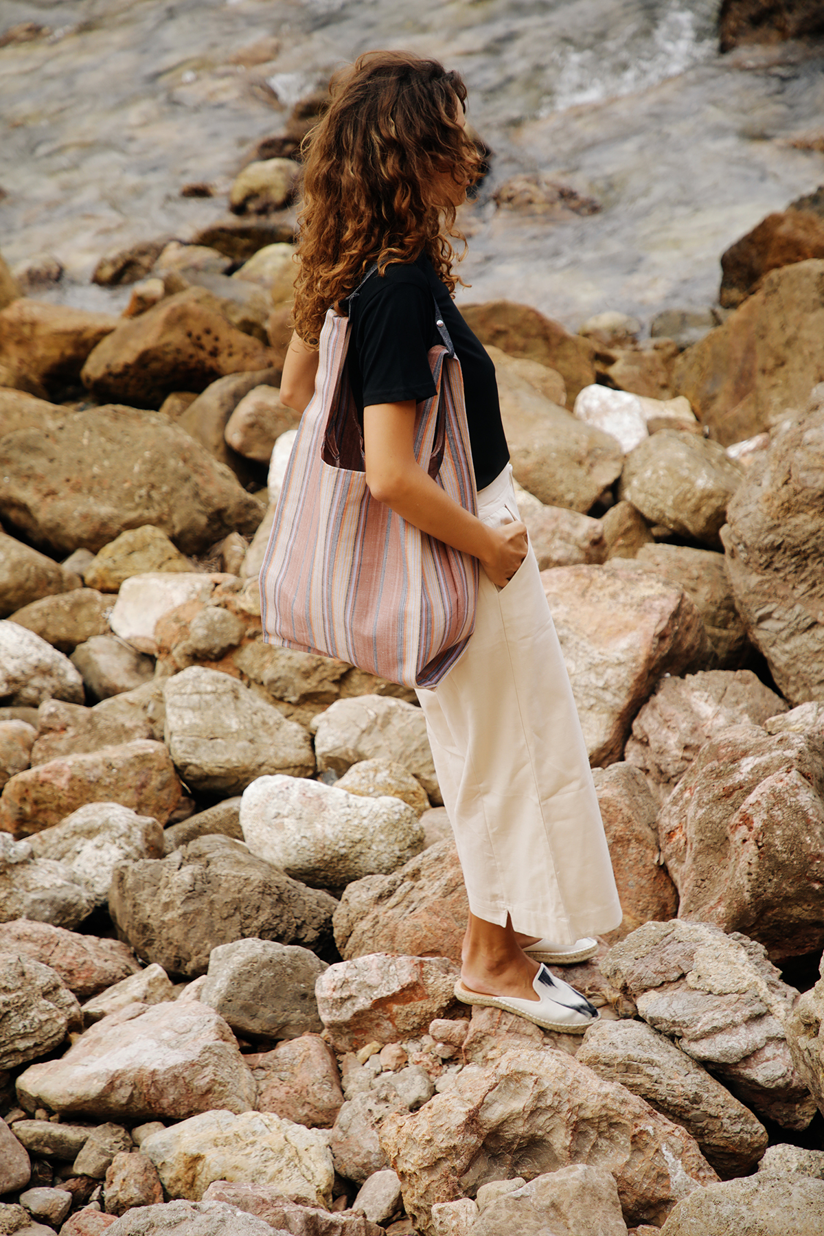 Bossa shopper tela ikat 237 Marró