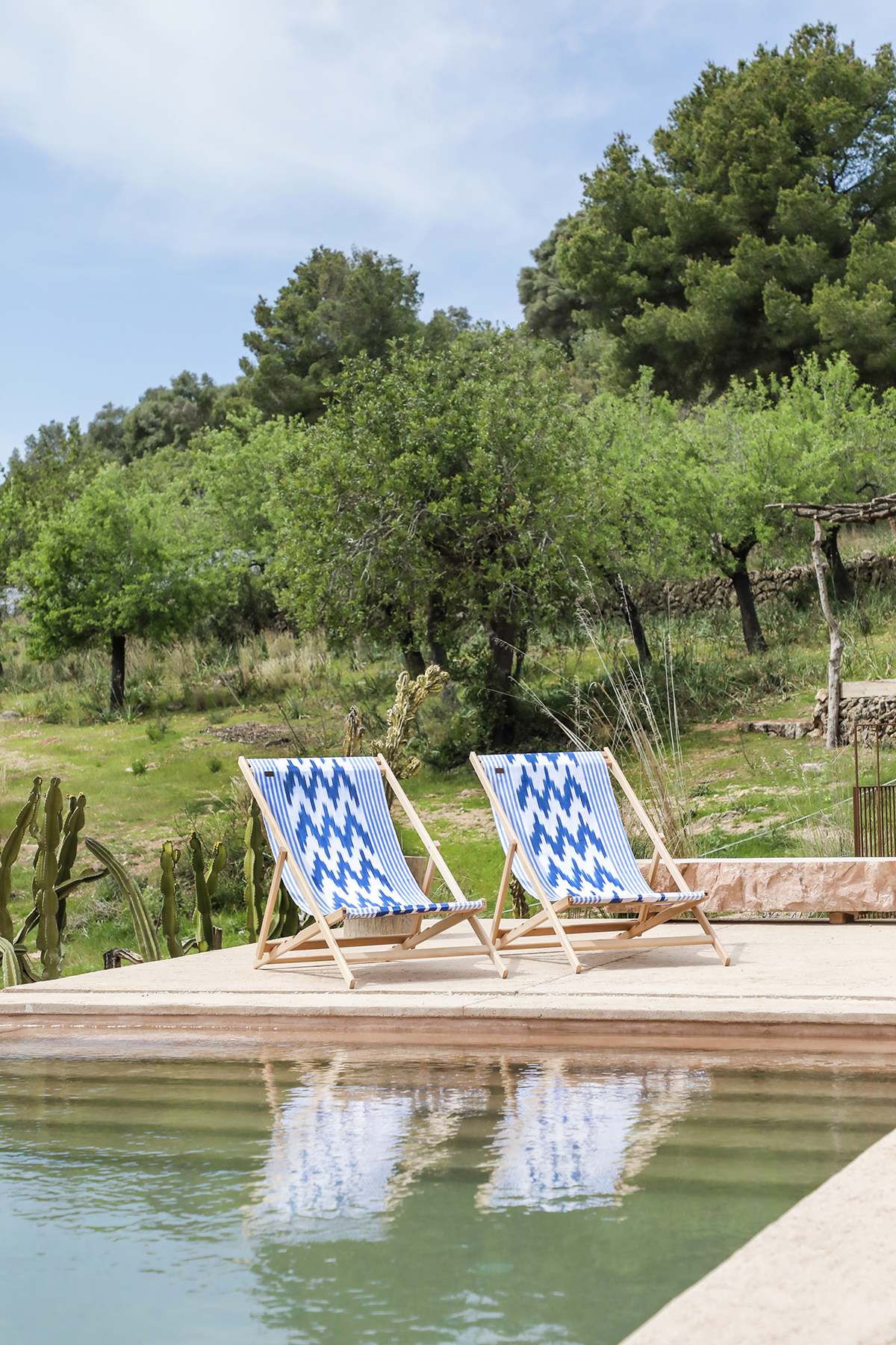 Mallorquinische Stoffhängematte Ikat 236 blau