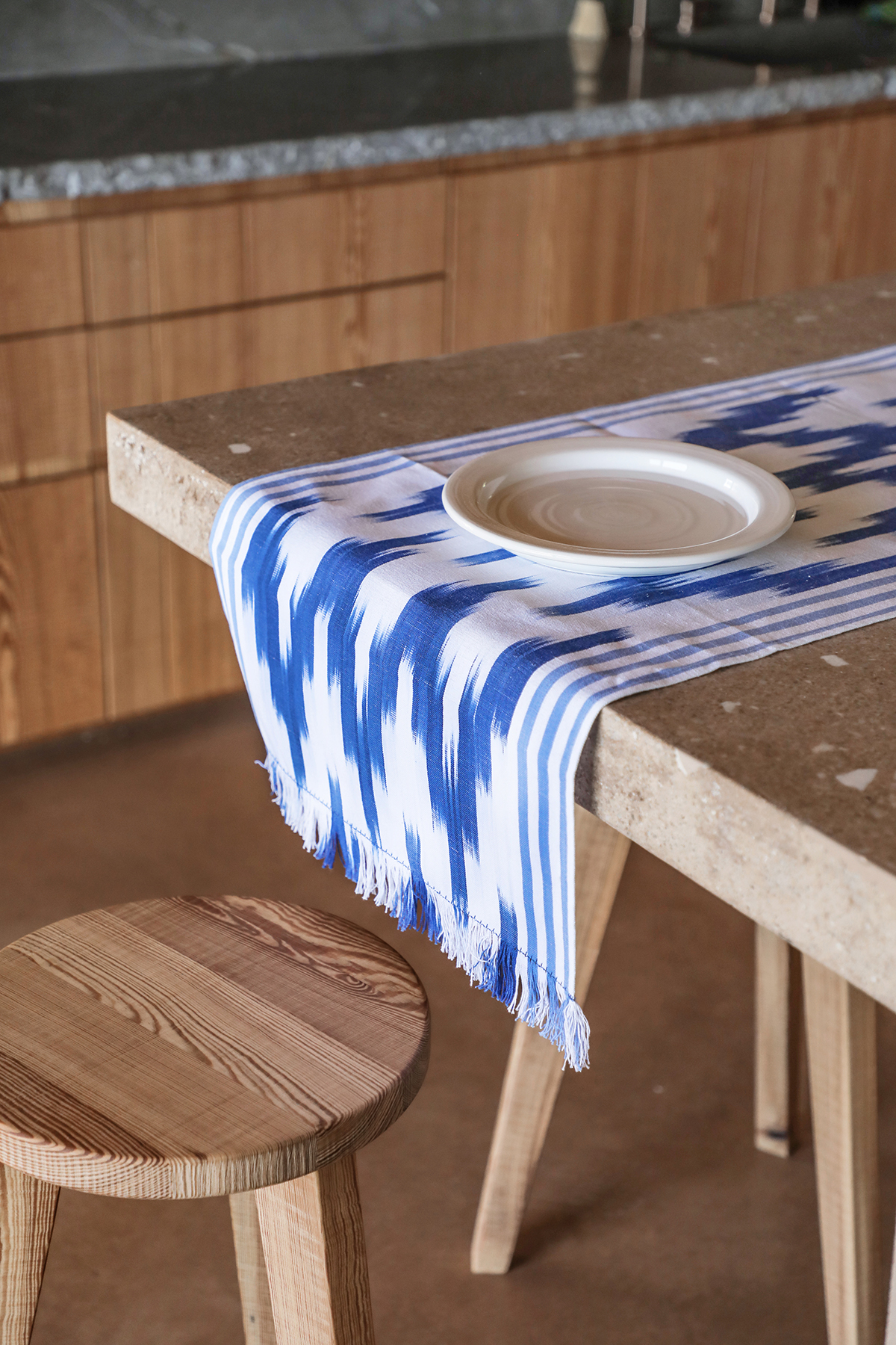 Camí de taula ikat 236 Blau