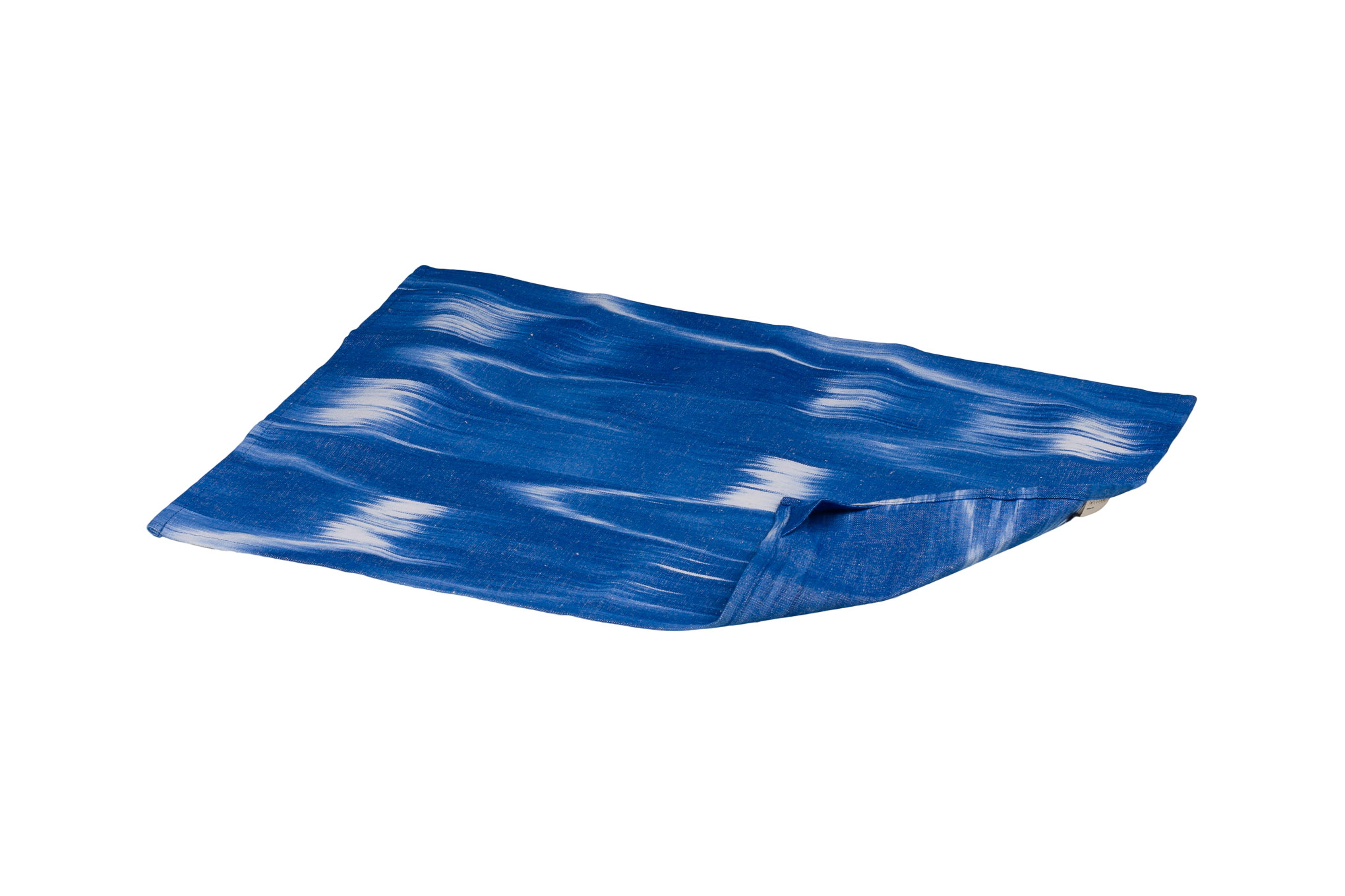 Trapo de cocina confeccionado con tela mallorquina modelo 101 en azul de Teixits Vicens