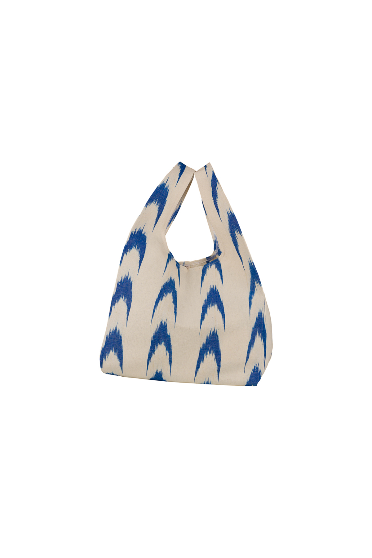 Bossa de compra de tela mallorquina ikat 61 blava