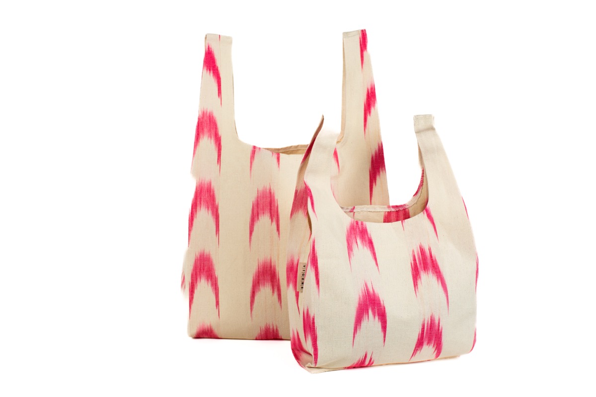 Bossa tela compra ikat 61 Rosa - Imatge 2