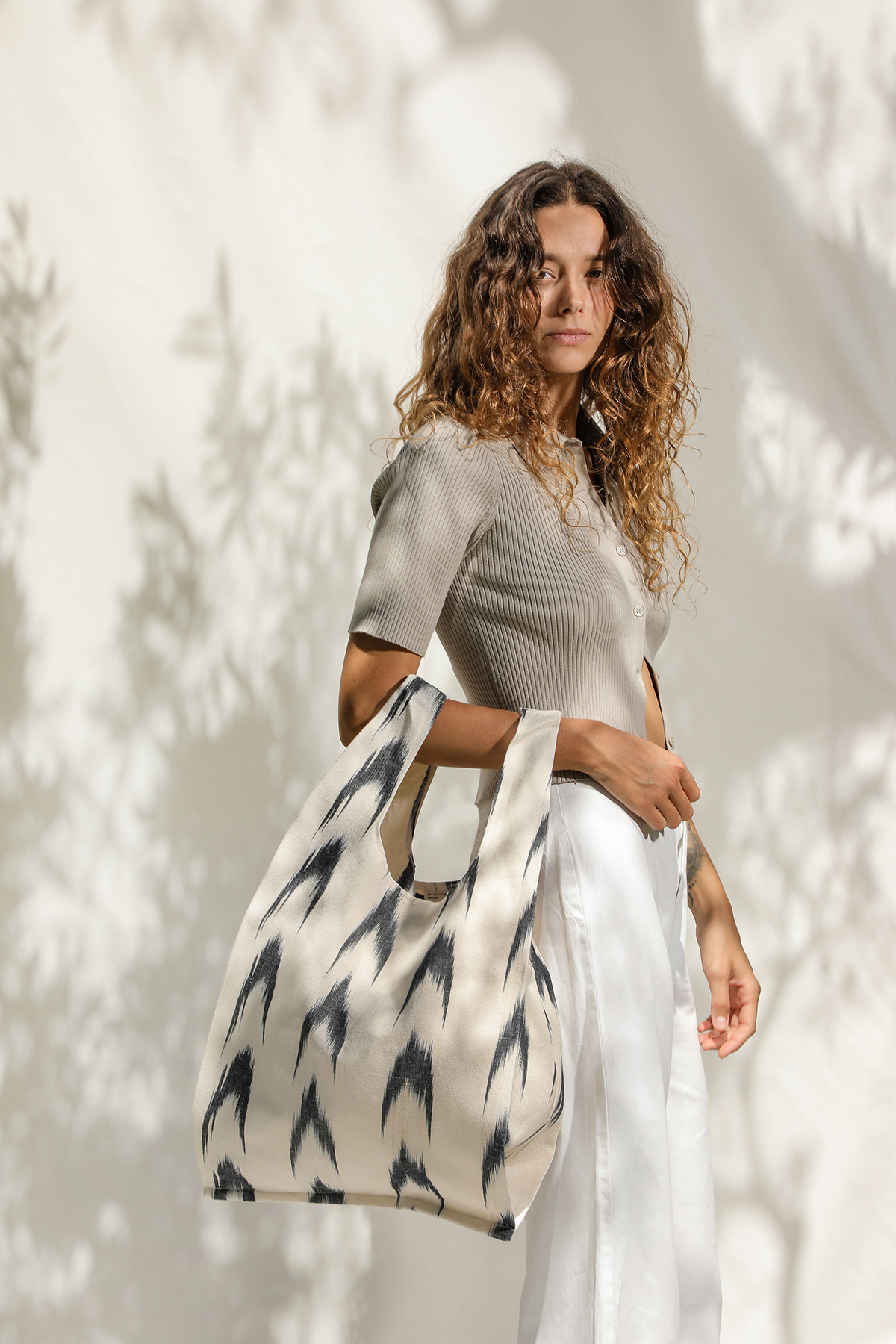 Bolsa compra tela Mallorquina ikat 61 Negro - Image 3