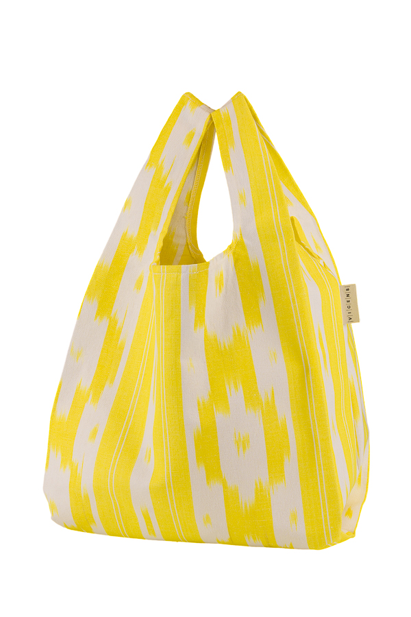 Bossa de compra de tela mallorquina ikat 104 Groc - Imatge 2