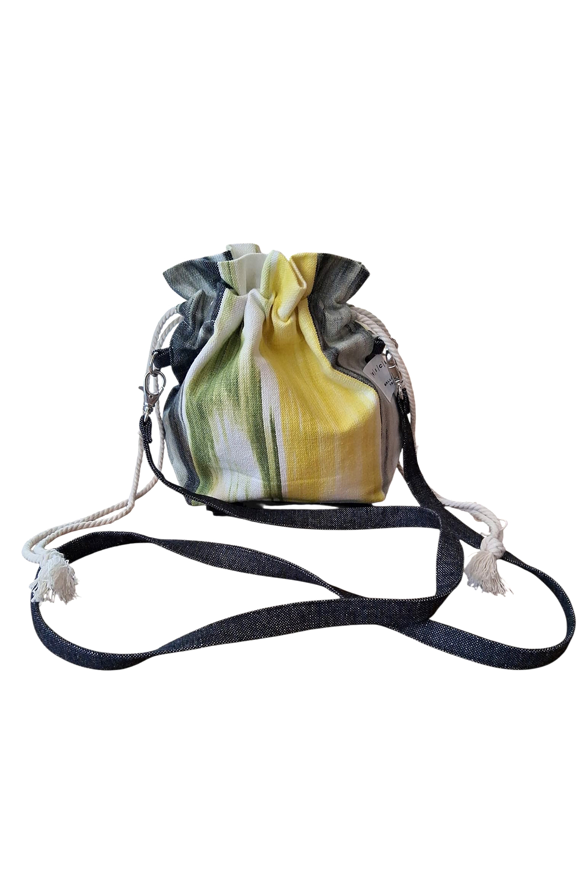 Beuteltasche  mallorquinischem Ikat-Stoff 200 gelb