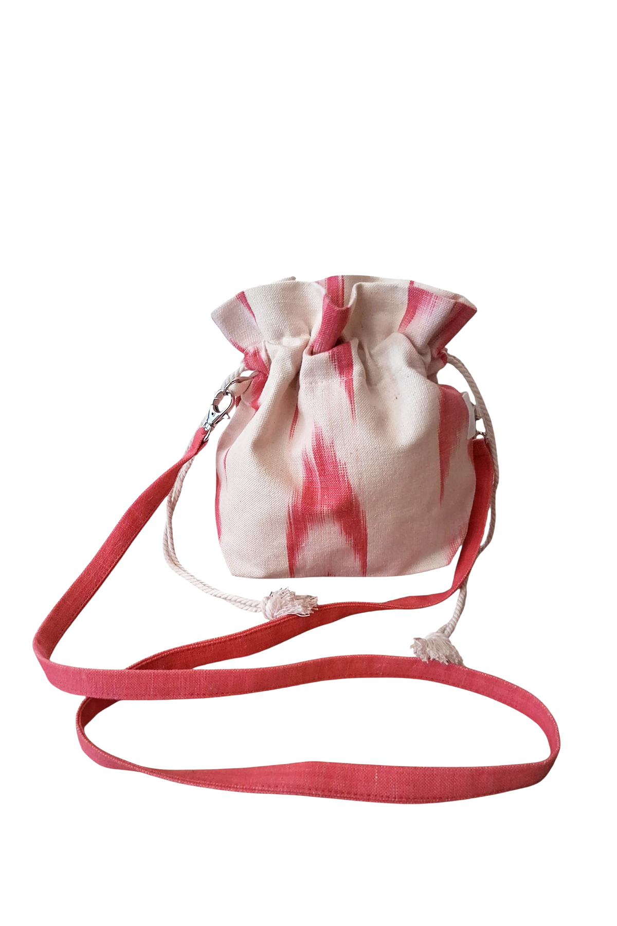 Beuteltasche mallorquinischem Ikat-Stoff 61 rosa