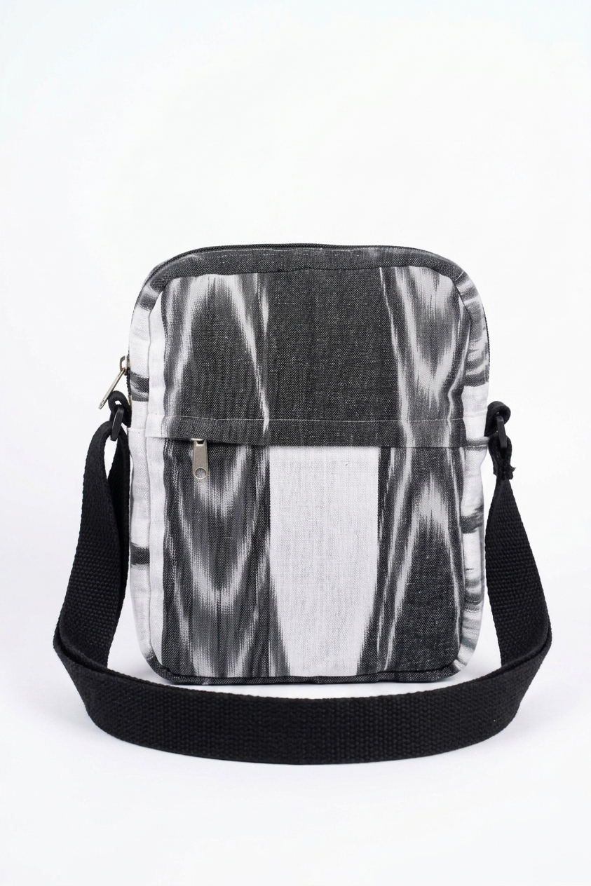 Bolso bandolera hombre tela mallorquina 124 negro - Image 3